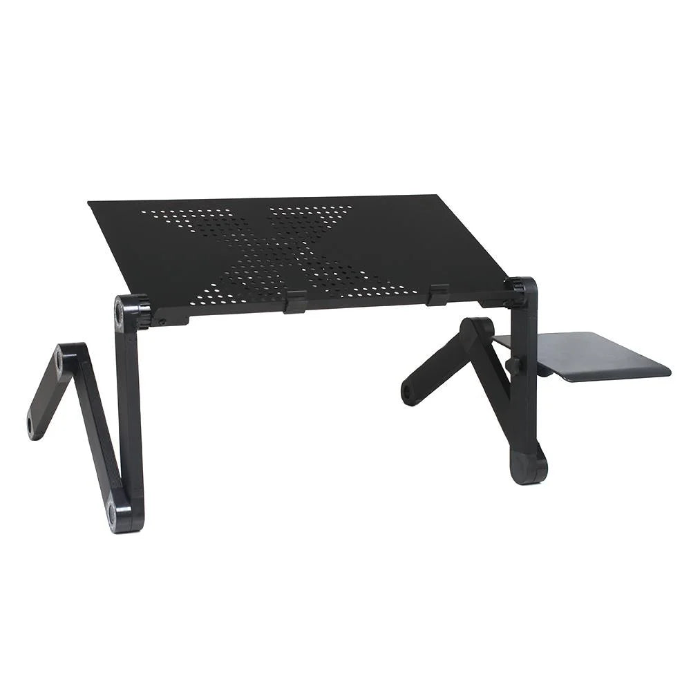 360° Adjustable Folding Laptop Notebook Desk + Cooling Fan Table Stand Bed Tray